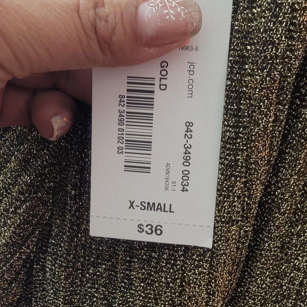 ✨a.n.a Sz XS Women's Sleeveless Sparkle gold party sleeve less Top blouse - Picture 7 of 7